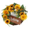 15 Inch Sunflower Wreath for Front Door Artificial Sunflower Wreath