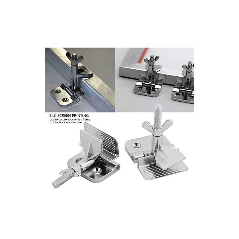2pcs Silk Screen Printing Hinge Clamps Table Metal Frame Hinge