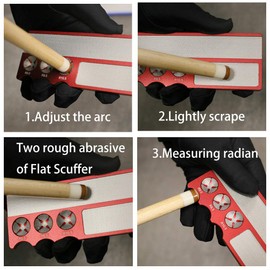 CUEELF Billiard Pool Cue Tip Shaper Tool 4in1 Snooker Tip Repair Scuffer Accessory 1pc-Red