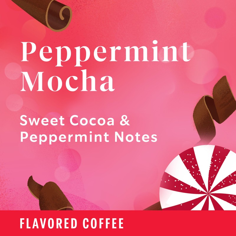 Starbucks K-Cup Coffee Pods, Peppermint Mocha Flavored Coffee for Keurig