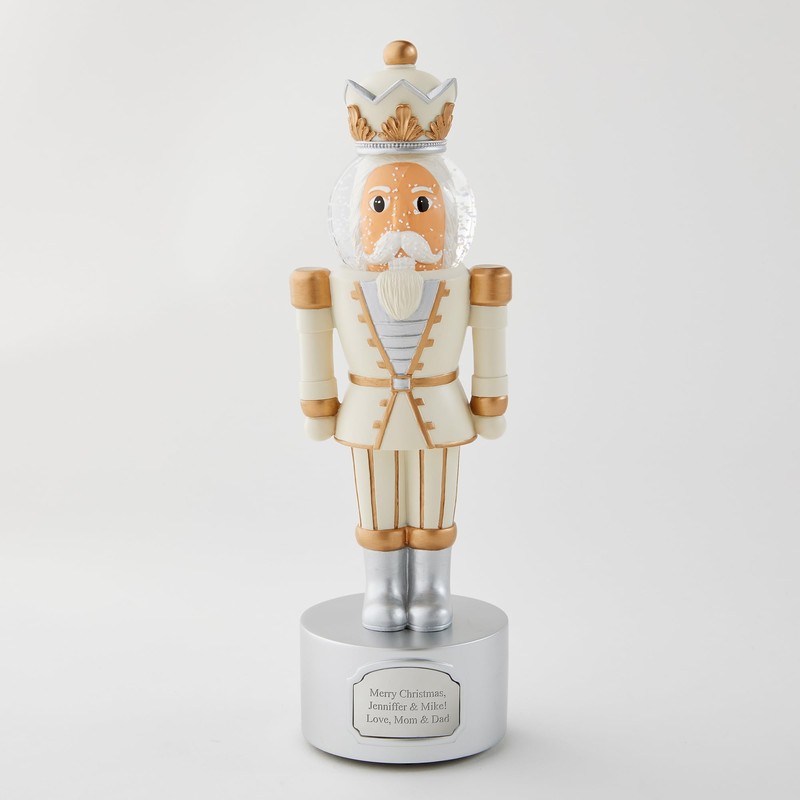 Things Remembered Engraved Nutcracker Musical Snow Globe Figurine in Light
