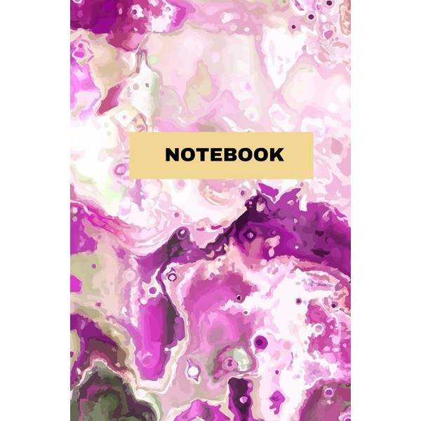 Notebook: Marble Styled Colorful Purple Blank Lined Notebook