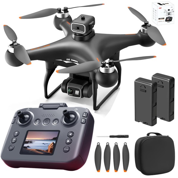 S116 GPS Drone with Screen Controller, Two-batteries, Brushless Motor, Altitude