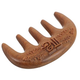 Healvian Household Wooden Hair Massage Comb for Scalp Care Wide Tooth Acupoint Massage Comb for Curly Hair