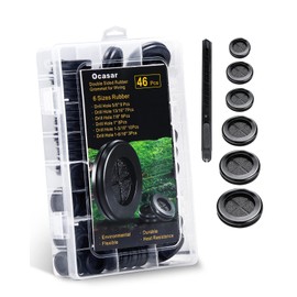 Ocasar 46Pcs Rubber Grommets for Wiring, Premium Soft Double Sided Rubber Grommet Kit, Black Rubber Firewall Grommet Kit Drill Hole 5/8in 13/16in 7/8in 1in 1-3/16in 1-6/16in