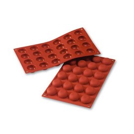 Silikomart Professional SF009 Silicone Mold, Pomponette 0.61 Oz, 1.34 Inch Diameter x 0.63 Inch High, 24 Cavities