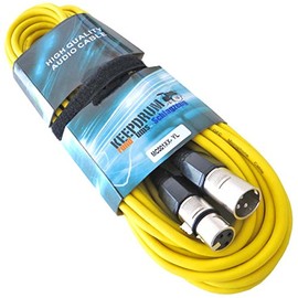 keepdrum MC-001XX YW Microphone Cable XLR 6 m Yellow + Velcro Cable Tie
