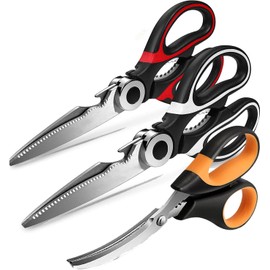 Premium Heavy Duty Multi-Function Kitchen Shears, Ultra Sharp Stainless Steel, for Chicken/Poultry/Fish/Meat/Vegetables/Herbs/BBQ