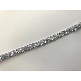 Unbranded Silver  Sequin Cord Braid Trim, 1/2" Wide, 3 YARDS