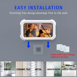 OOLYICO - Soporte para teléfono de ducha giratorio de 480° impermeable con visualización táctil, accesorios de ducha Guardian Buddy soporte de pared para teléfono celular de 4 a 7 pulgadas