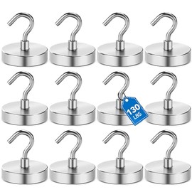 LOVIMAG - Ganchos magnéticos de 120 libras de alta resistencia, ganchos magnéticos de neodimio fuertes para el hogar, cocina, lugar de tr...