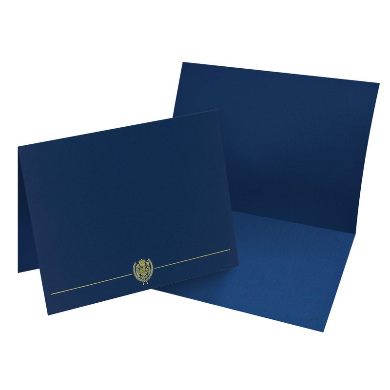 Great Papers! Navy Classic Crest Certificate Cover, 12"x 9.375", 5