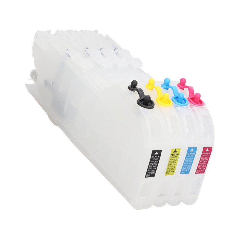 4Pcs Ink Cartridge Set Lengthen Refill Inkjet Printer Replacement Magenta