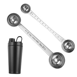 Stainless Steel 30g 5g Dual Sided Measuring Spoon Protein Scoop Reusable Spill Proof Dry Liquids Powder Creatine Coffee Spices Cooking