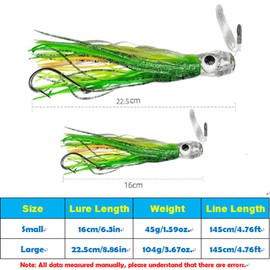 East Rain Big Octopus Buzzbaits with Slicone Skirts for Sea Fishing Marlin Lincod(2 Size, 6 Colors Option)