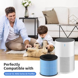 Breabetter 2-Pack GL-K802 Filter Replacement Compatible with Gonrair GL-K802 Series Purifier, 4-Stage H13 True HEPA Filters