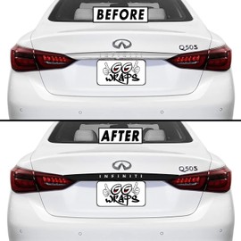 SlickMod Chrome Delete Blackout Vinyl Overlay for 2018-2022 Infiniti Q50 Rear Trunk Trim (Satin Black)