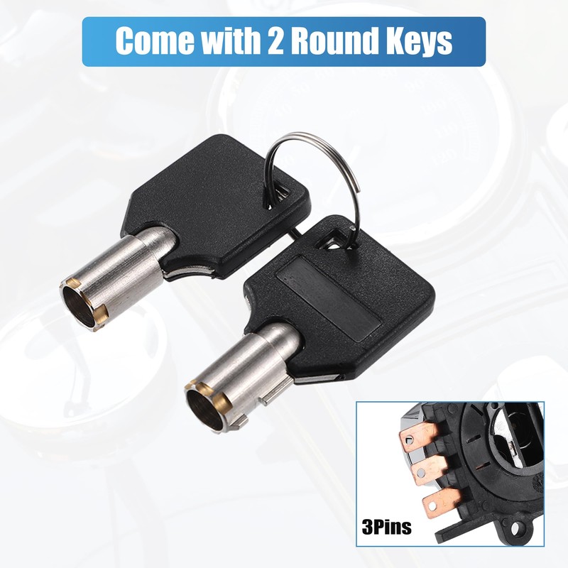 uxcell 1 Set Ignition Switch with Cover 2 Round Keys