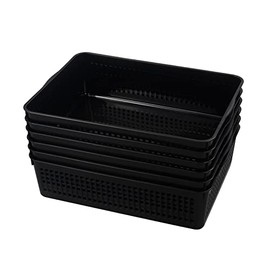 Joyeen Shallow Storage Basket Tray, 6 Pack Plastic Office Paper Trays