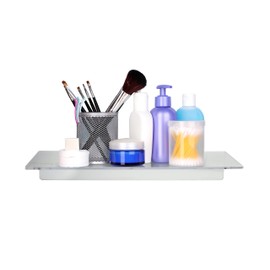 17" Floating Wall Mounting Bookshelf for Kids Room; Clear Acrylic Bathroom Shelves Cosmetics Organizer, Spice Rack or Wall Décor Display (2 Pack)