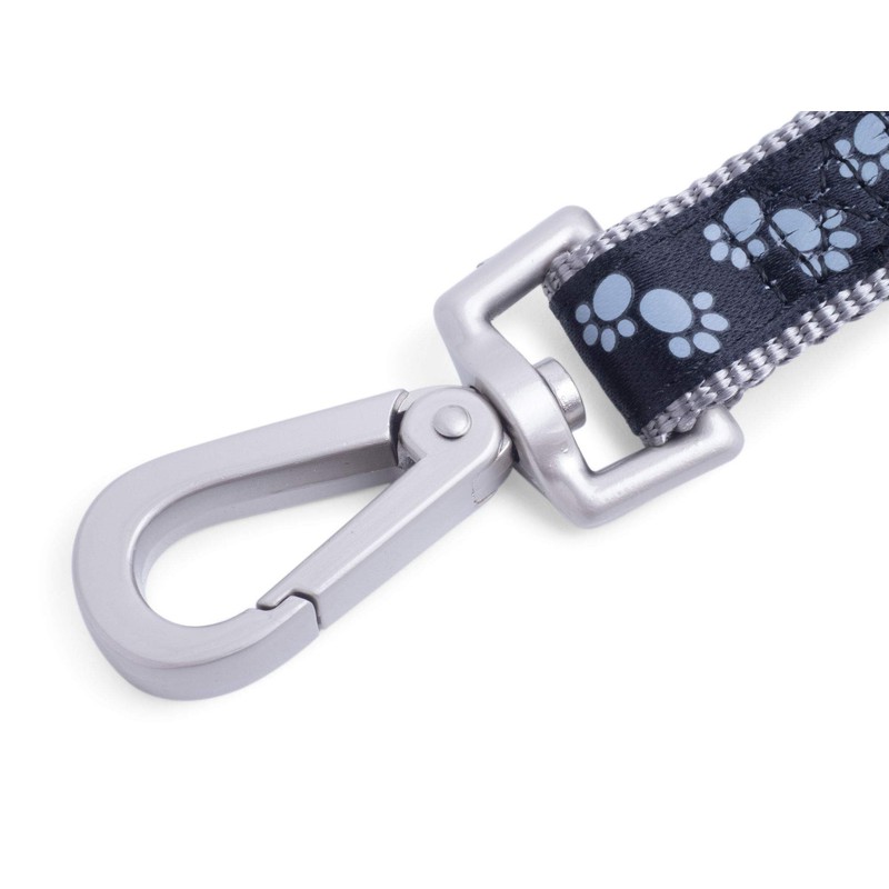 Petface Signature Padded Dog Lead, Medium, Black Paws
