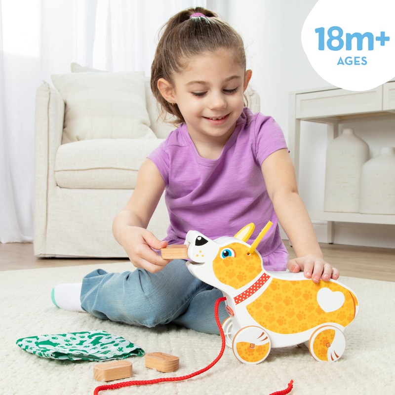 Melissa & Doug Feed, Walk & Poo Pup Wooden Preschool