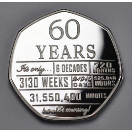 The Commemorative Coin Company Pair of 60th Birthday .999 Silver & 24ct Gold Commemoratives. Display Case and Gift/Presentation Box Unique. Gift/Present. 60 Sixty Years Sixtieth
