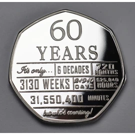 The Commemorative Coin Company Pair of 60th Birthday .999 Silver & 24ct Gold Commemoratives. Display Case and Gift/Presentation Box Unique. Gift/Present. 60 Sixty Years Sixtieth