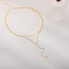 CAROVO Gold Necklace for Women Dainty Long Necklace 14K Gold