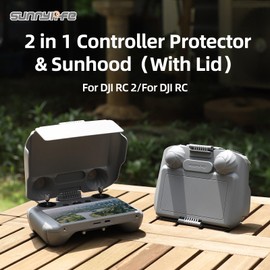 2 in 1 Controller Protector Sun Hood Control Sticks Guard Monitor Sunshade Cover for DJI RC 2/1 for Air 3/ Mini 3 Pro (for RC 2)