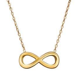 TRIXES Gold Tone Infinity Necklace - Iconic Jewellery Design - With Presentation Box Accessories for Women - Gifts and Treats - Timeless Design on 45cm Chain