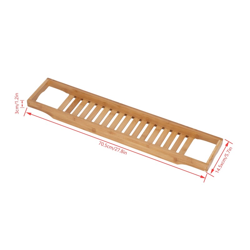 Bamboo Bathtub Tray Simple Durable Bathtub Rack Book Wine Holder