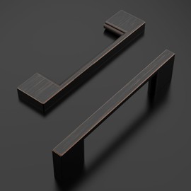 Amerdeco 10 Pack Oil Rubbed Bronze Cabinet Pulls 3-3/4 Inch(96MM) Hole Centers Kitchen Cabinet Handles Cabinet Hardware Kitchen Handles for Cabinets Cupboard Handles Drawer Pulls ZH0060