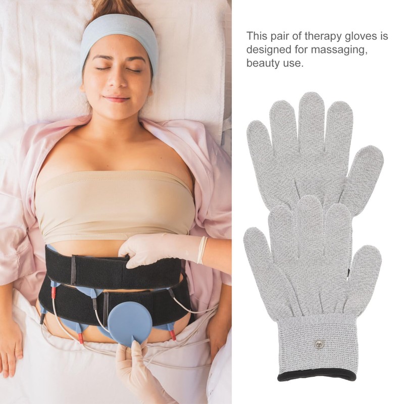 HEALLILY Conductive Glove Electrotherapy Massage Glove Compatible with TENS EMS