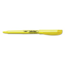 BIC BL241YW Brite Liner Highlighter, Chisel Tip, Yellow, 24/Pack