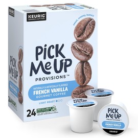 Pick Me Up Provisions French Vanilla Coffee K-Cup Pods, Light Roast, 24 Pack