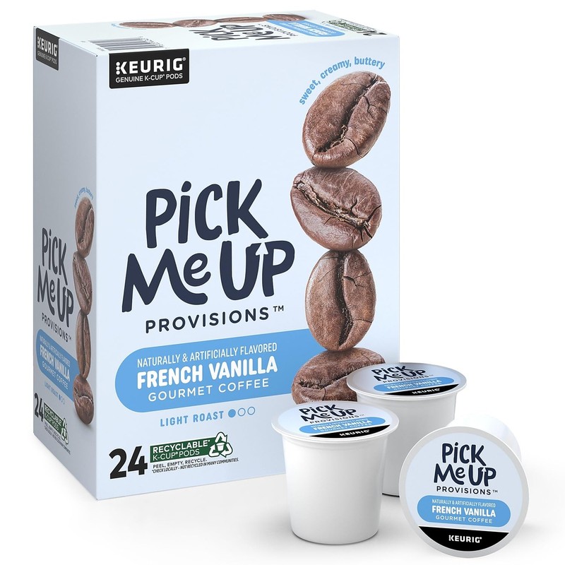 Pick Me Up Provisions French Vanilla Coffee K-Cup Pods, Light