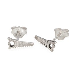 NKlaus Pair of Saw Stud Earrings 925 Silver Craftsman Earrings 9 mm Handsaw Earrings 12896, Sterling Silver