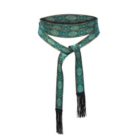 FURPHI Medieval Waist Belt with Wave Trim for Women Dress Tunic Costume Accessary(Green)