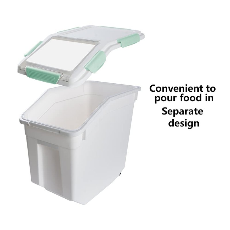 Qiveno Flour container 25 lbs, Airtight Rice Storage Container, Pink
