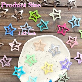 30 PCS 1.22" Sparkling Star Hair Clips Snap Star Hair Accessories Non Slip Star Clips for Girls Women Children's Multicolor Metal Hair Clips Star Hair Barrettes Star Hair Clips for Women