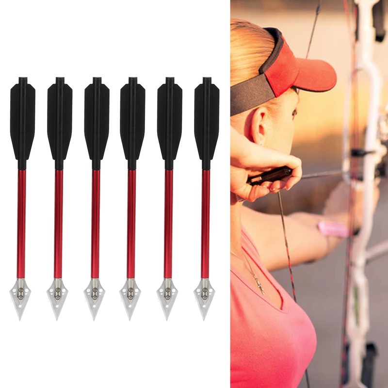6Pcs Crossbow Arrows Double Screw Fixing Aluminum Alloy Shooting Bow