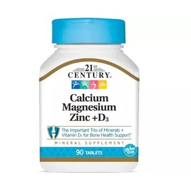 21st Century Calcium Magnesium Zinc + D3 90 Tabs 9/26