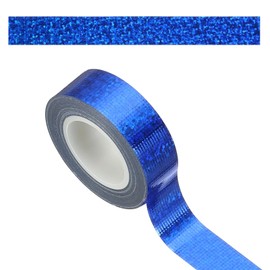 PATIKIL 1 Roll Prism Tape, 15mm Self-Adhesive Holographic Reflective Decorative Tape for Crafts DIY Gift Packaging Art Scrapbook Wrapping Wall Decor, Blue