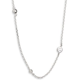 XENOX® Zarge Women's Necklace Made of High-Quality 925 Sterling Silver with Zirconia Stone, Silver, Cubic Zirconia