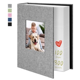Yopih Photo Album 4x6 300 Pockets Photo Albums with Linen Cover Picture Albums for Family, Wedding, Baby, Photo Book Holds Vertical Pictures Grey