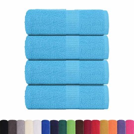 vidaXL Set of 4 Guest Towels Turquoise 30 x 50 cm 360 g/m² 100% Cotton