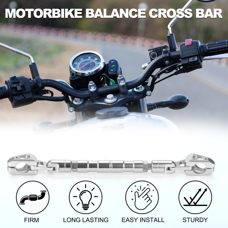 TUCKBOLD Motorcycle Balance Crossbar Adjustable Handlebar Motorcycle Handlebar Silver Tone