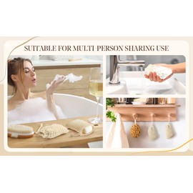 JIMCOM 5 Pack Sisal Soap Bag with Drawstring Natural Soap Saver Pouch for Shower Bath Exfoliation or Massage