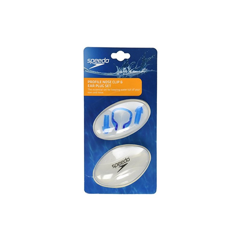 Speedo Set Ear Plugs Nose Clip, Blue, Pequeño